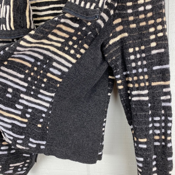 NIC + ZOE Women’s Zip Up Multicolor Black Neutral Shawl Collar Sweater Size PL - Picture 4 of 7